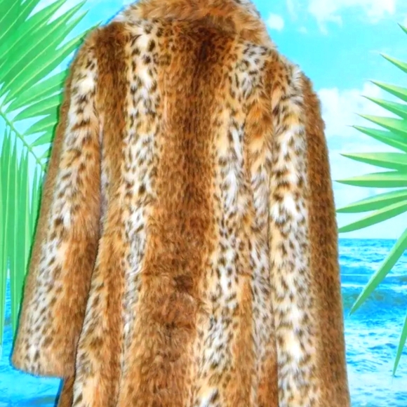 Rare Inc Concepts Faux Leopard Fur Coat Small/Medium - Picture 4 of 6